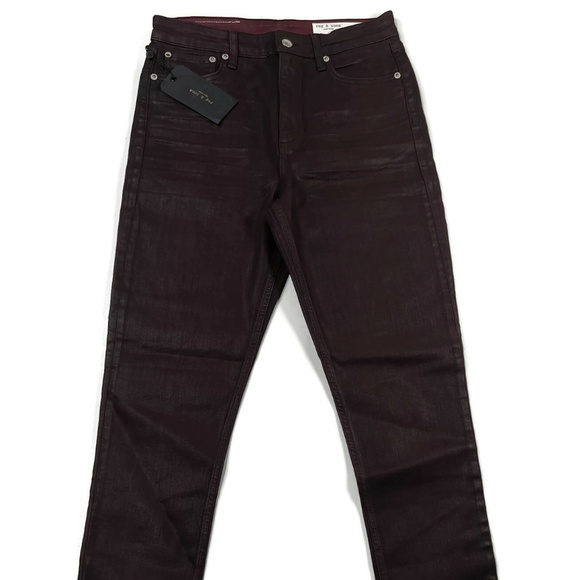 Rag & Bone Womens Nina High Rise Coated Plum Skinny Jeans 29 New NWT $255 Purple - Picture 1 of 11